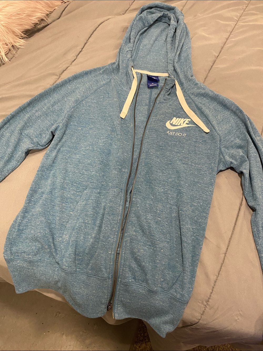 Nike Light Blue Heather Full-Zip Hoodie Jacket